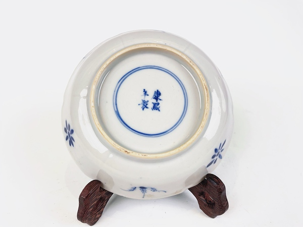 古玩陶瓷清光緒·青花魚蝦蟹盤拍賣,當前價格495元