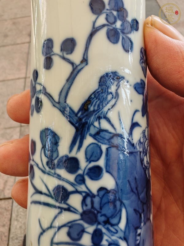 古玩陶瓷青花花鳥紋箭筒真品鑒賞圖
