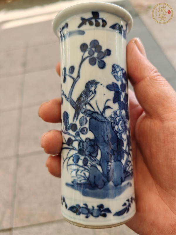 古玩陶瓷青花花鳥紋箭筒真品鑒賞圖