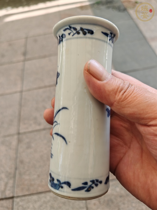 古玩陶瓷青花花鳥紋箭筒真品鑒賞圖