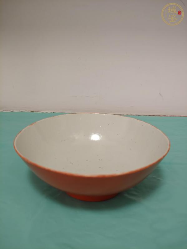 古玩陶瓷珊瑚紅釉碗真品鑒賞圖