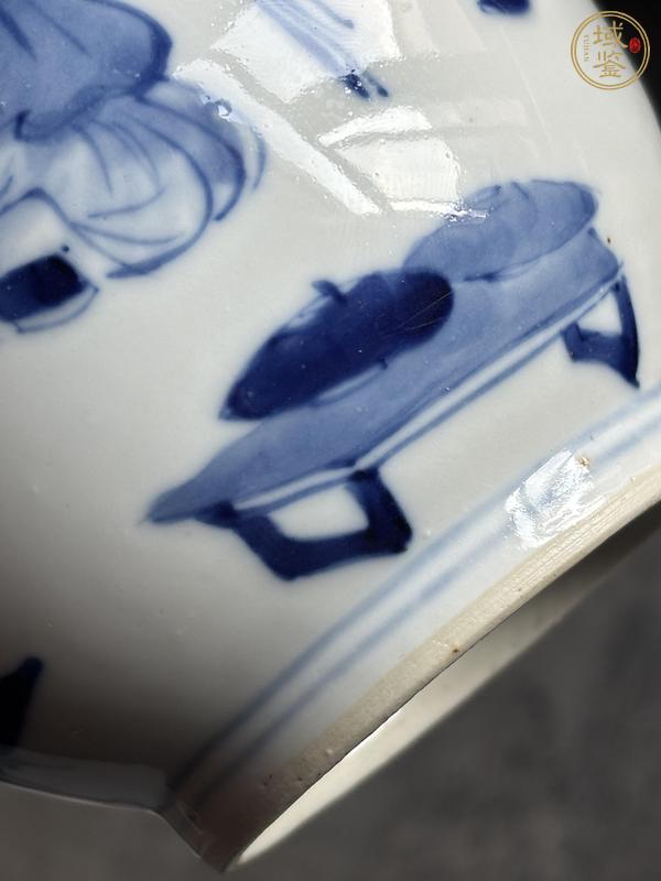 古玩陶瓷青花人物故事膽瓶一對真品鑒賞圖