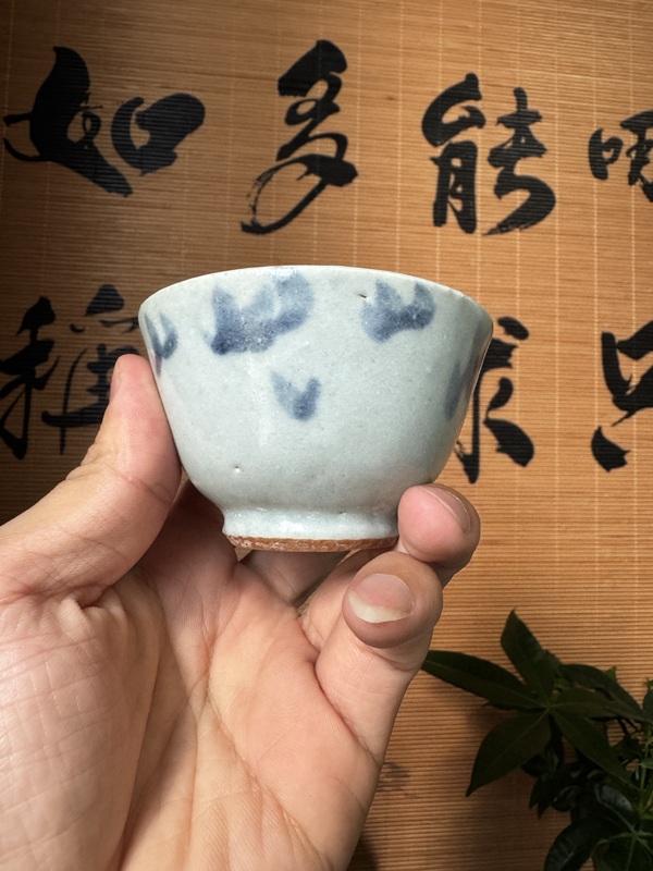 古玩陶瓷明末青花杯(一對)拍賣,當前價格499元