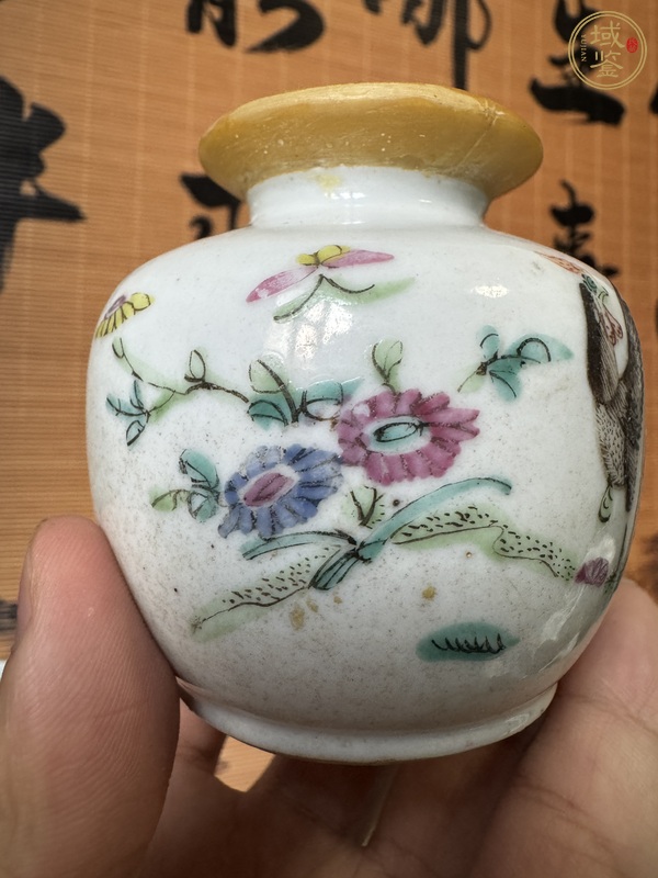 古玩陶瓷粉彩官上加官罐真品鑒賞圖