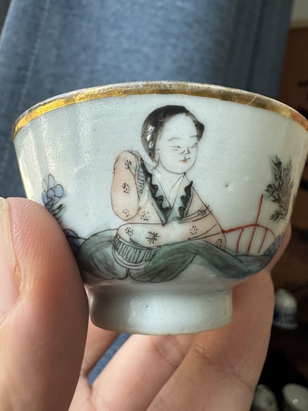 古玩陶瓷粉彩美人如玉茶杯(一對)拍賣,當前價格999元