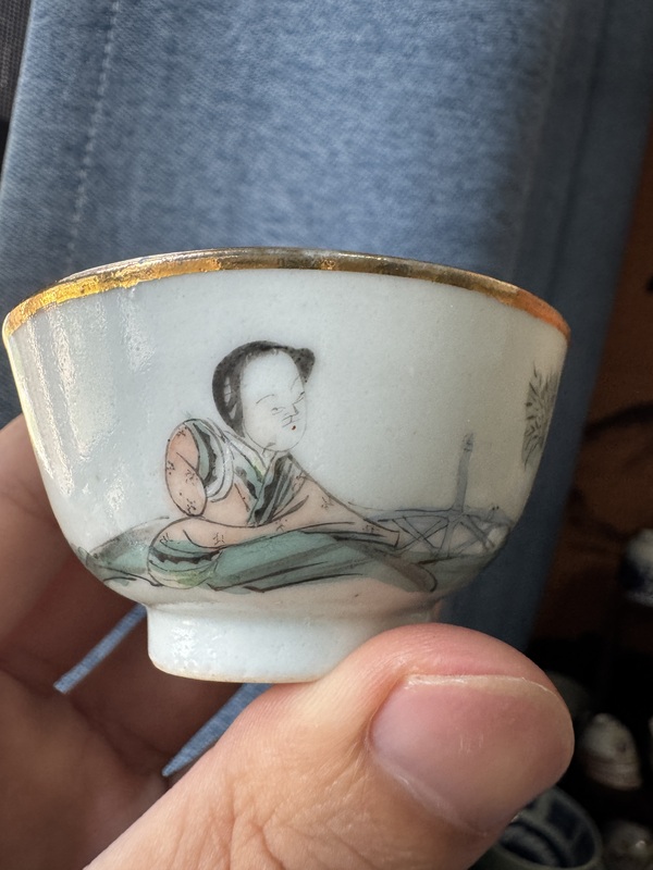 古玩陶瓷粉彩美人如玉茶杯(一對)拍賣,當前價格999元