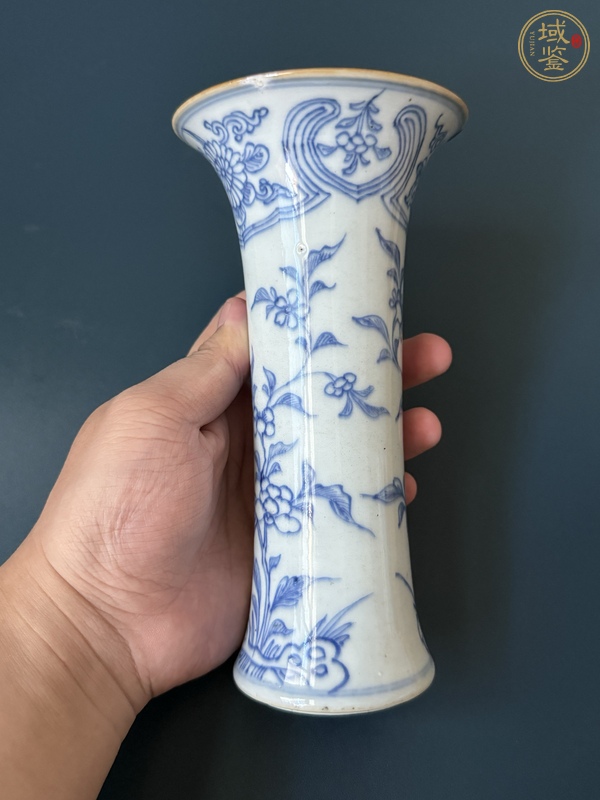 古玩陶瓷束腰花觚真品鑒賞圖