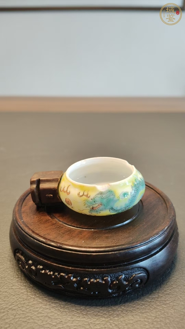 古玩陶瓷民國細路粉彩繡眼鳥食杯真品鑒賞圖