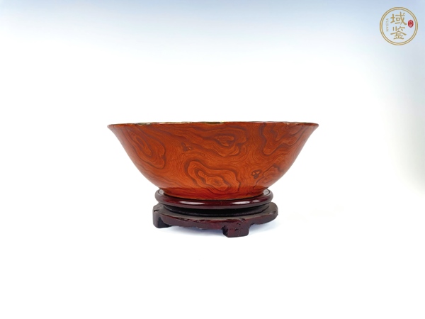 古玩民國至創(chuàng)匯·木紋釉內(nèi)描金粉彩花卉大碗真品鑒賞圖