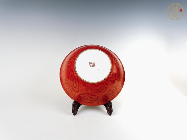 古玩陶瓷民國至創匯·木紋釉內描金粉彩花卉大碗真品鑒賞圖