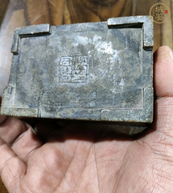 古玩雜項梁同書款印泥盒真品鑒賞圖