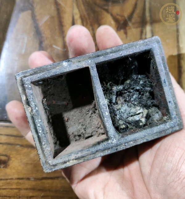 古玩雜項梁同書款印泥盒真品鑒賞圖