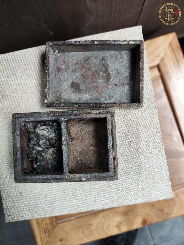 古玩雜項梁同書款印泥盒真品鑒賞圖