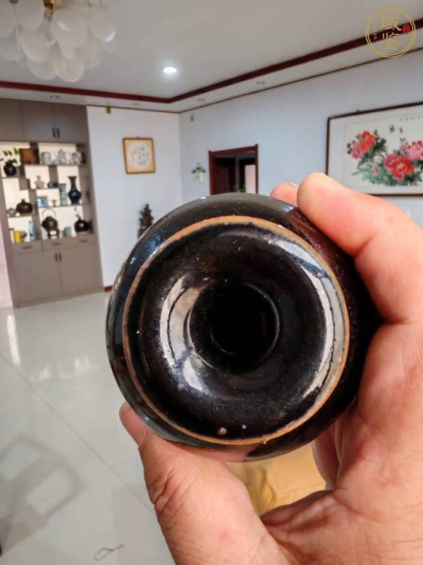 古玩陶瓷黑釉撇口瓶真品鑒賞圖