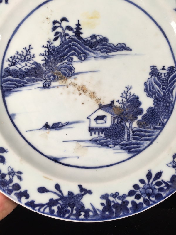 古玩陶瓷乾隆青花山水樓閣紋溫盤拍賣,當前價格999元