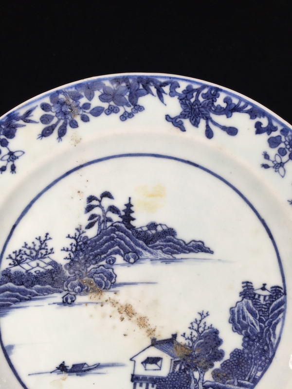 古玩陶瓷乾隆青花山水樓閣紋溫盤拍賣,當前價格999元