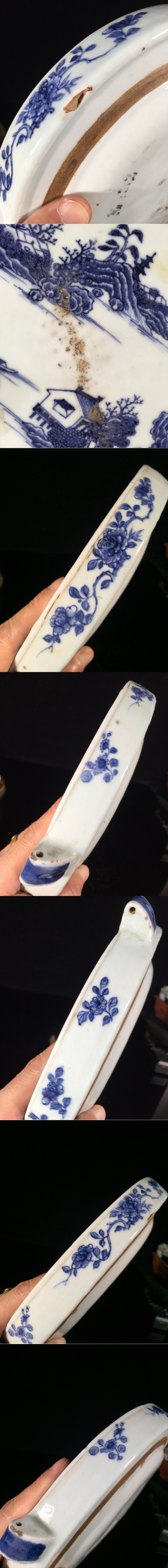 古玩陶瓷乾隆青花山水樓閣紋溫盤拍賣,當前價格999元