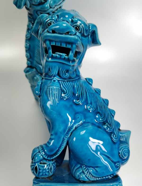 古玩陶瓷孔雀藍釉獅子擺件拍賣，當前價格1369元