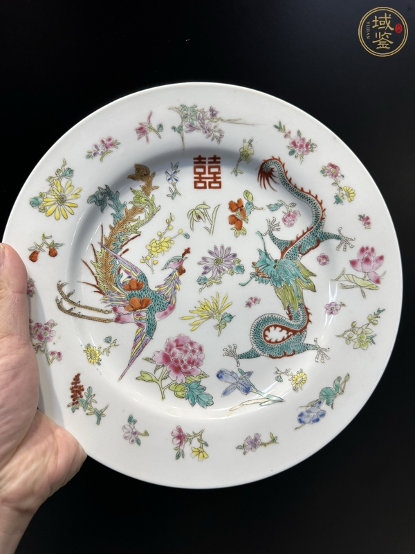 古玩陶瓷龍鳳紋盤真品鑒賞圖