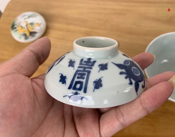 古玩陶瓷青花蓋碗真品鑒賞圖