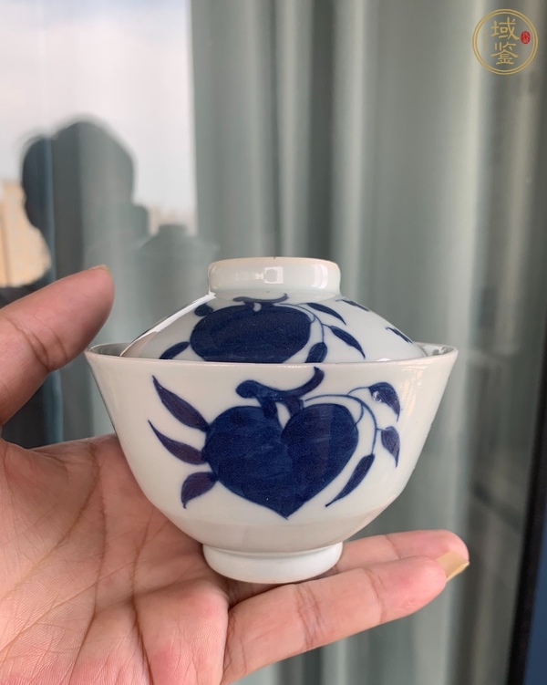 古玩陶瓷青花蓋碗真品鑒賞圖