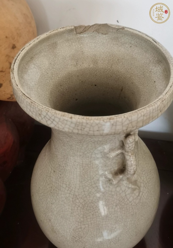 古玩陶瓷哥釉盤(pán)口瓶,平臺(tái)不允許估價(jià)真品鑒賞圖
