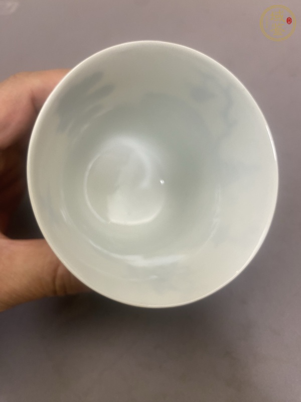古玩陶瓷青花仙人乘槎圖蓋碗真品鑒賞圖