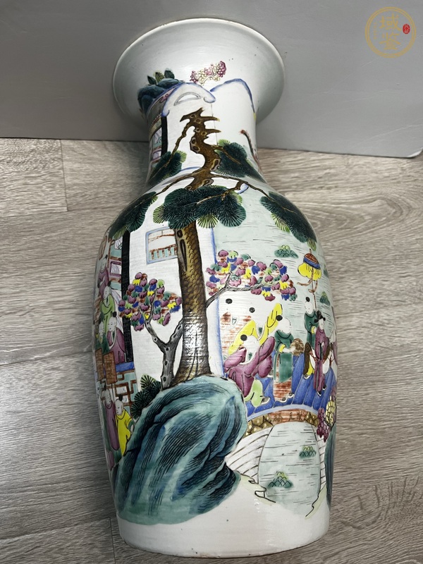 古玩陶瓷百子鬧春撇口瓶真品鑒賞圖