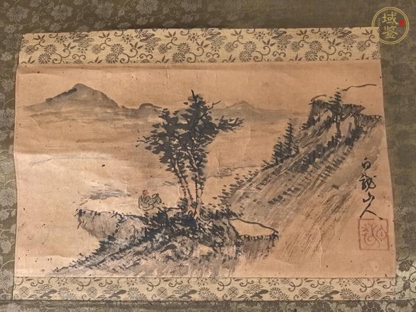 古玩字畫王一亭款山水真品鑒賞圖