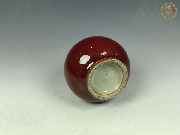 古玩陶瓷清乾隆郎紅釉撣瓶真品鑒賞圖