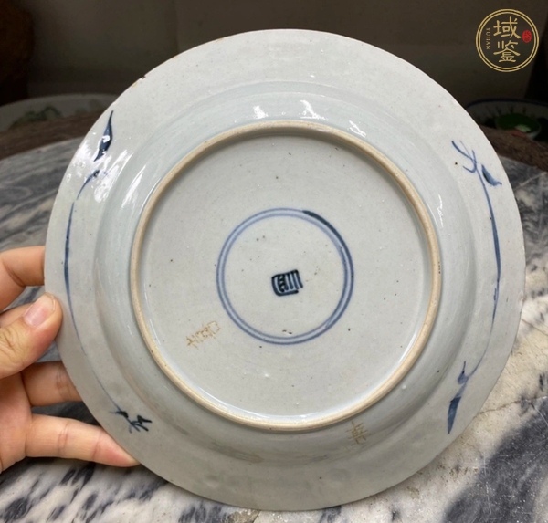 古玩陶瓷青花提籃盤真品鑒賞圖