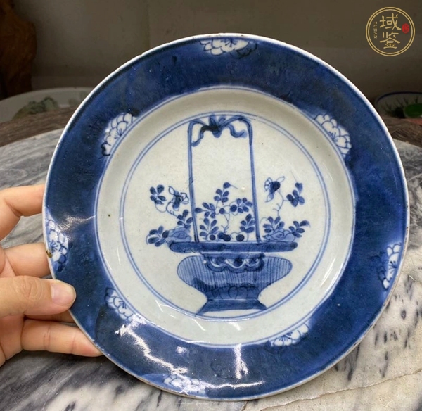 古玩青花提籃盤真品鑒賞圖