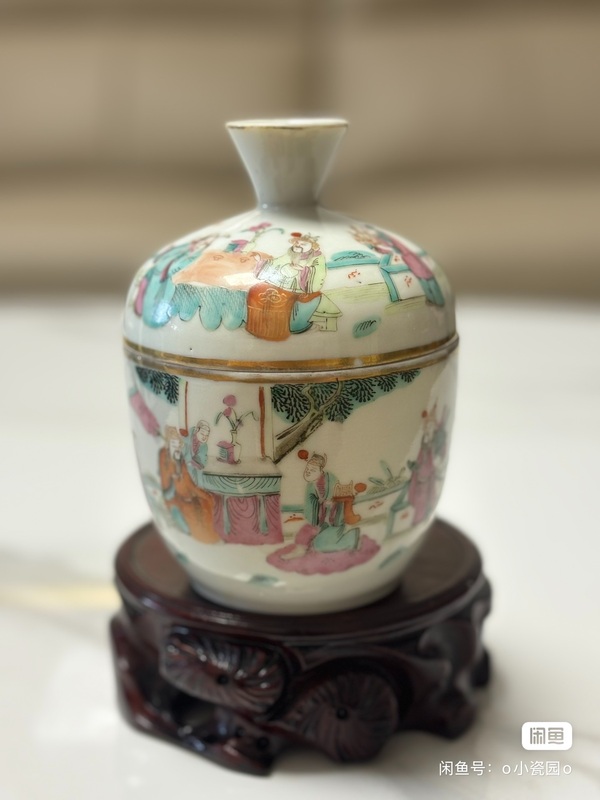 古玩轉(zhuǎn)賣粉彩人物故事紋蓋缸拍賣,當(dāng)前價(jià)格8800元
