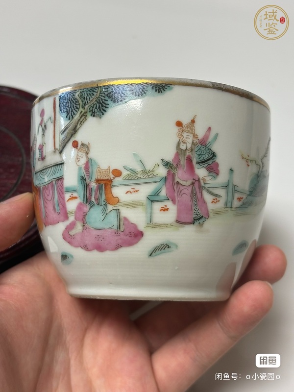 古玩陶瓷粉彩人物故事紋蓋缸真品鑒賞圖