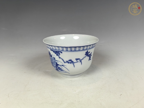 古玩陶瓷晚清民國翠鳥洞石花卉詩文茶園真品鑒賞圖