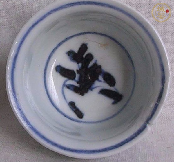 古玩陶瓷清代青花人物杯真品鑒賞圖