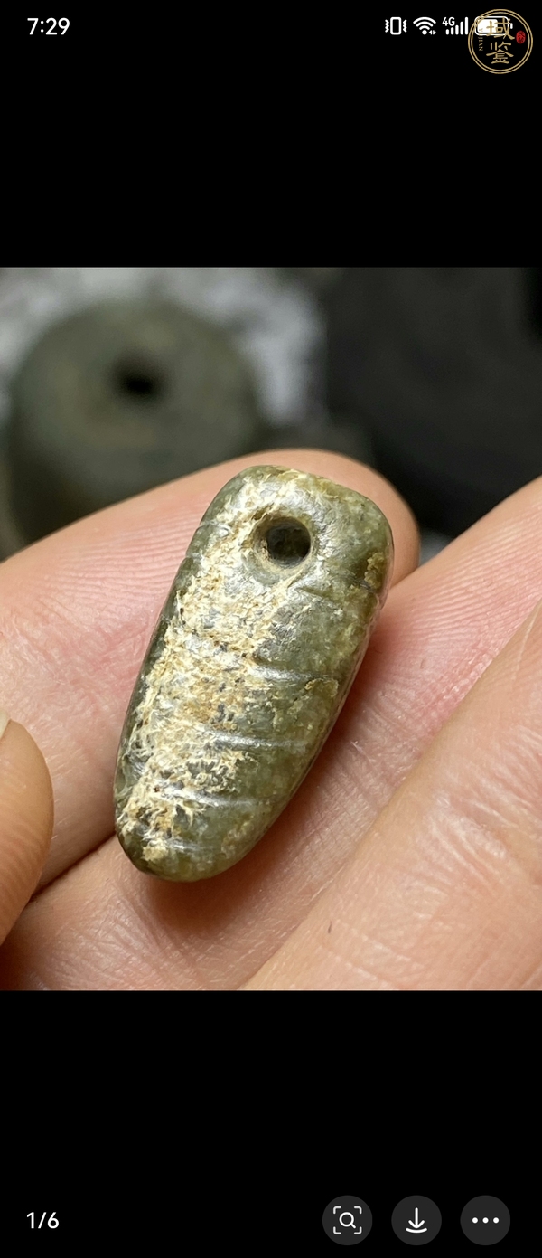 古玩玉器仿古做舊玉蠶蛹型件真品鑒賞圖