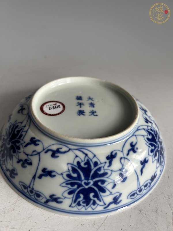 古玩陶瓷清光緒 ·青花纏枝紋盤真品鑒賞圖