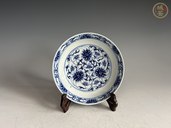 古玩陶瓷清光緒 ·青花纏枝紋盤真品鑒賞圖