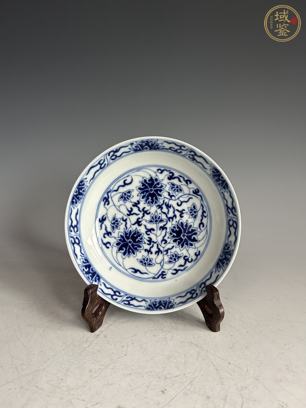 古玩陶瓷清光緒 ·青花纏枝紋盤真品鑒賞圖