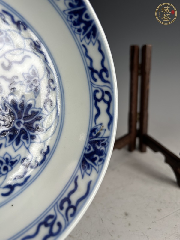 古玩陶瓷清光緒 ·青花纏枝紋盤真品鑒賞圖