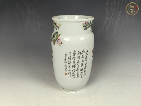 古玩陶瓷清晚方家珍作淺降彩富貴白頭花卉鳥紋狀罐真品鑒賞圖