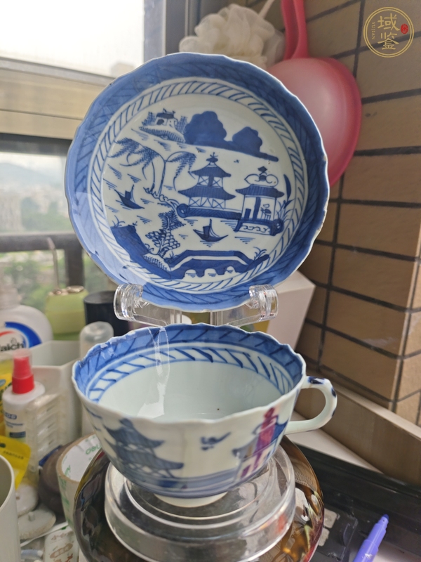 古玩陶瓷晚清青花杯碟真品鑒賞圖