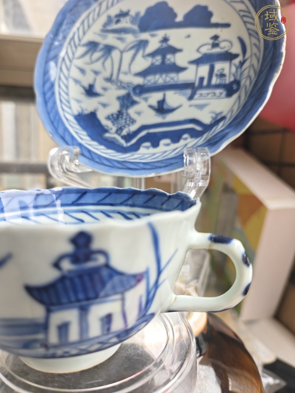 古玩陶瓷晚清青花杯碟真品鑒賞圖