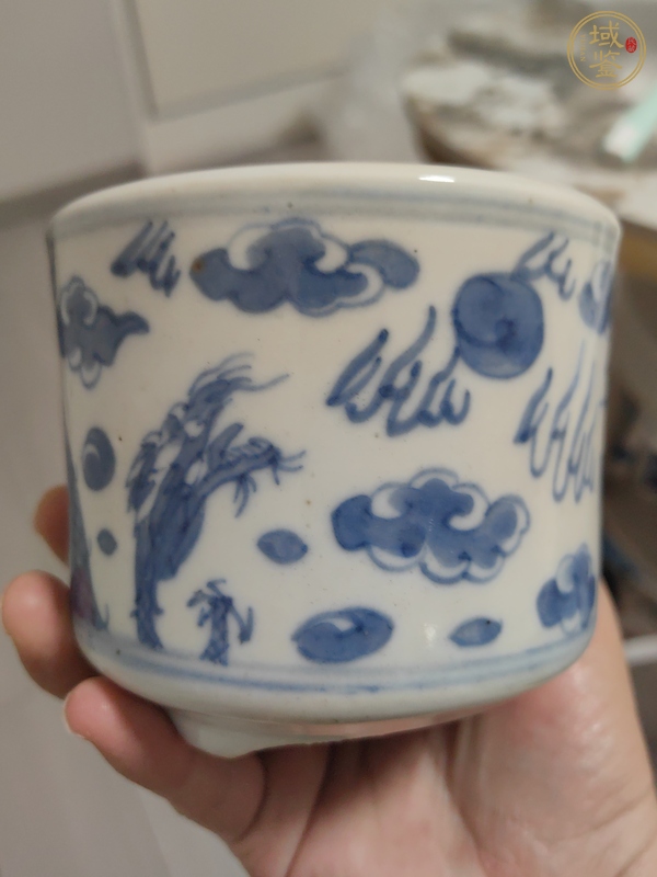 古玩陶瓷青花雙龍戲珠紋爐真品鑒賞圖