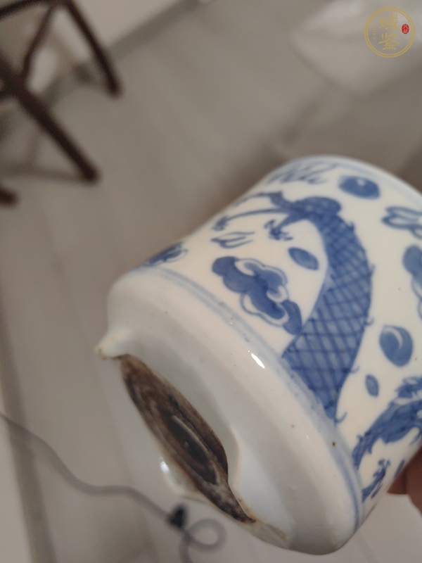 古玩陶瓷青花雙龍戲珠紋爐真品鑒賞圖