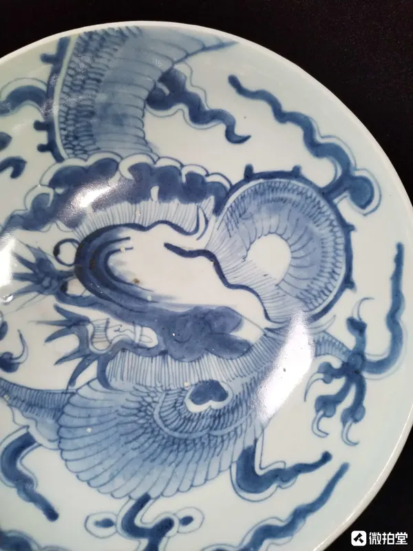 古玩陶瓷【清乾隆·碩大過墻龍紋青花碗】拍賣，當前價格8800元