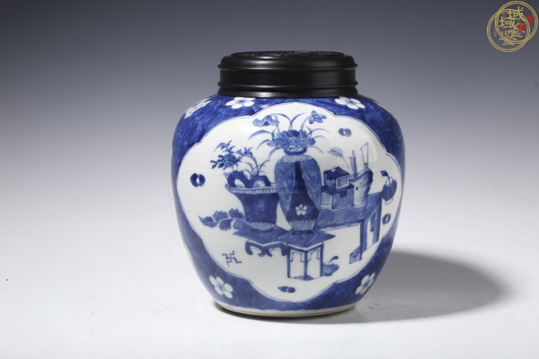 古玩陶瓷青花博古圖罐，模糊，偏老真品鑒賞圖