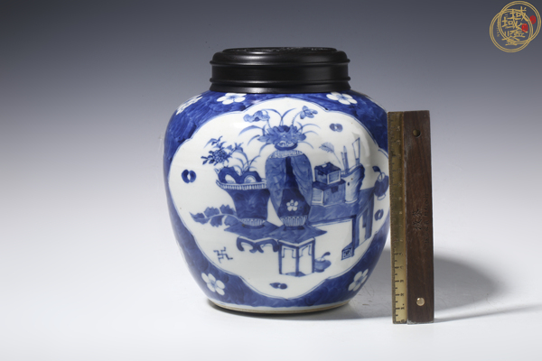 古玩陶瓷青花博古圖罐，模糊，偏老真品鑒賞圖