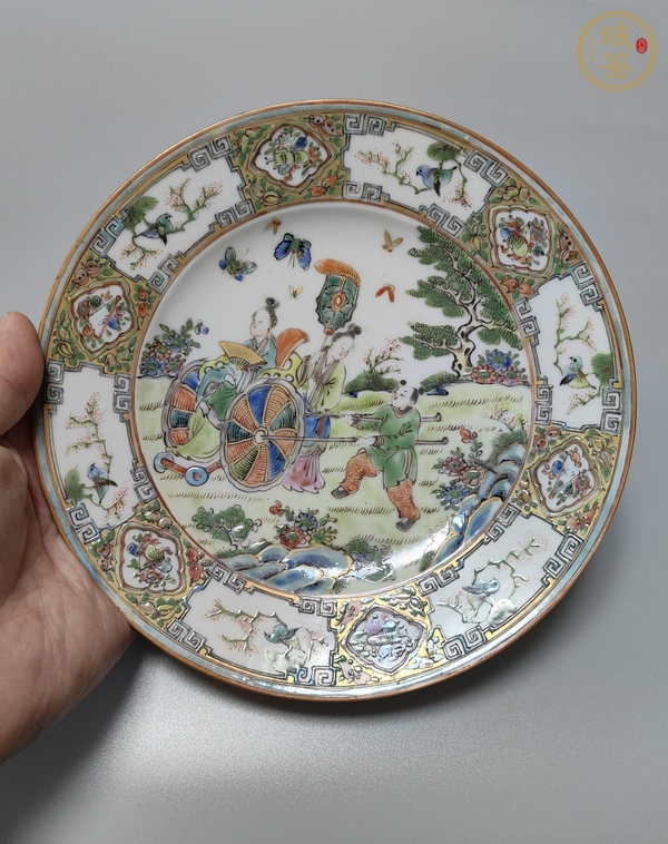 古玩陶瓷咸豐五彩人物故事紋盤真品鑒賞圖